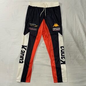 Kappa Black, Red, and White Logo Track Pants